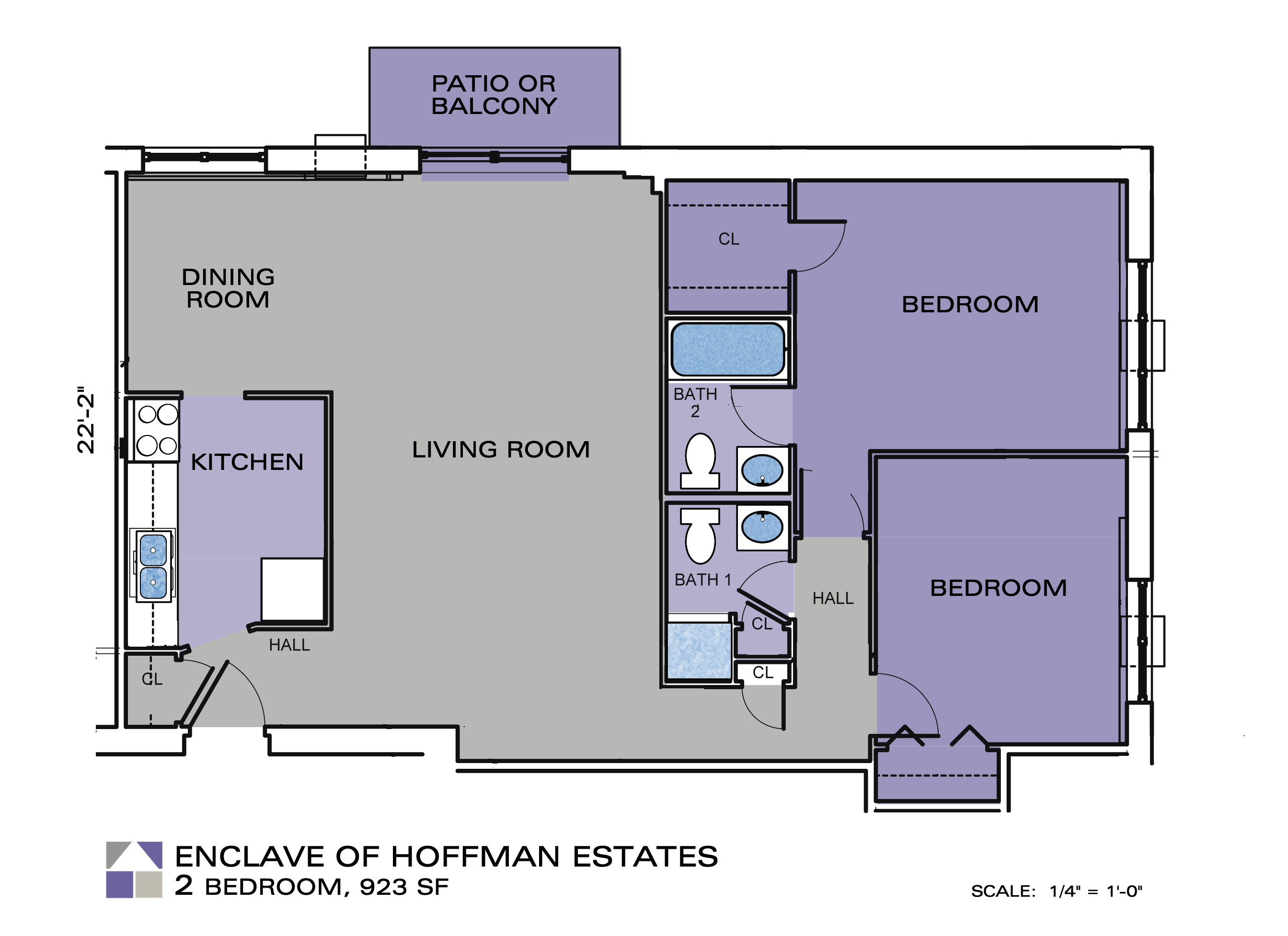 Enclave Apartments Two Bedroom Floor Plan